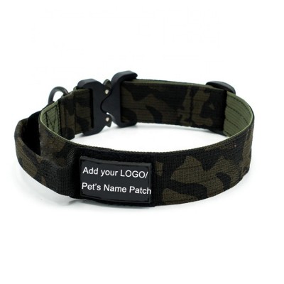 Tactical Dog Collar with 1.5 inch C-obra metal Buckle and Handle