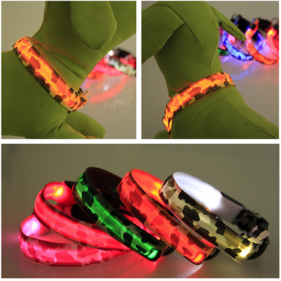 Hot Christmas decorative dog collars Glowing in Dark Camouflage usb rechargeable safety led dog collars