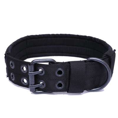 Nylon Military Adjustable Tactical Training Dog Collar with Double Metal D Ring Buckle